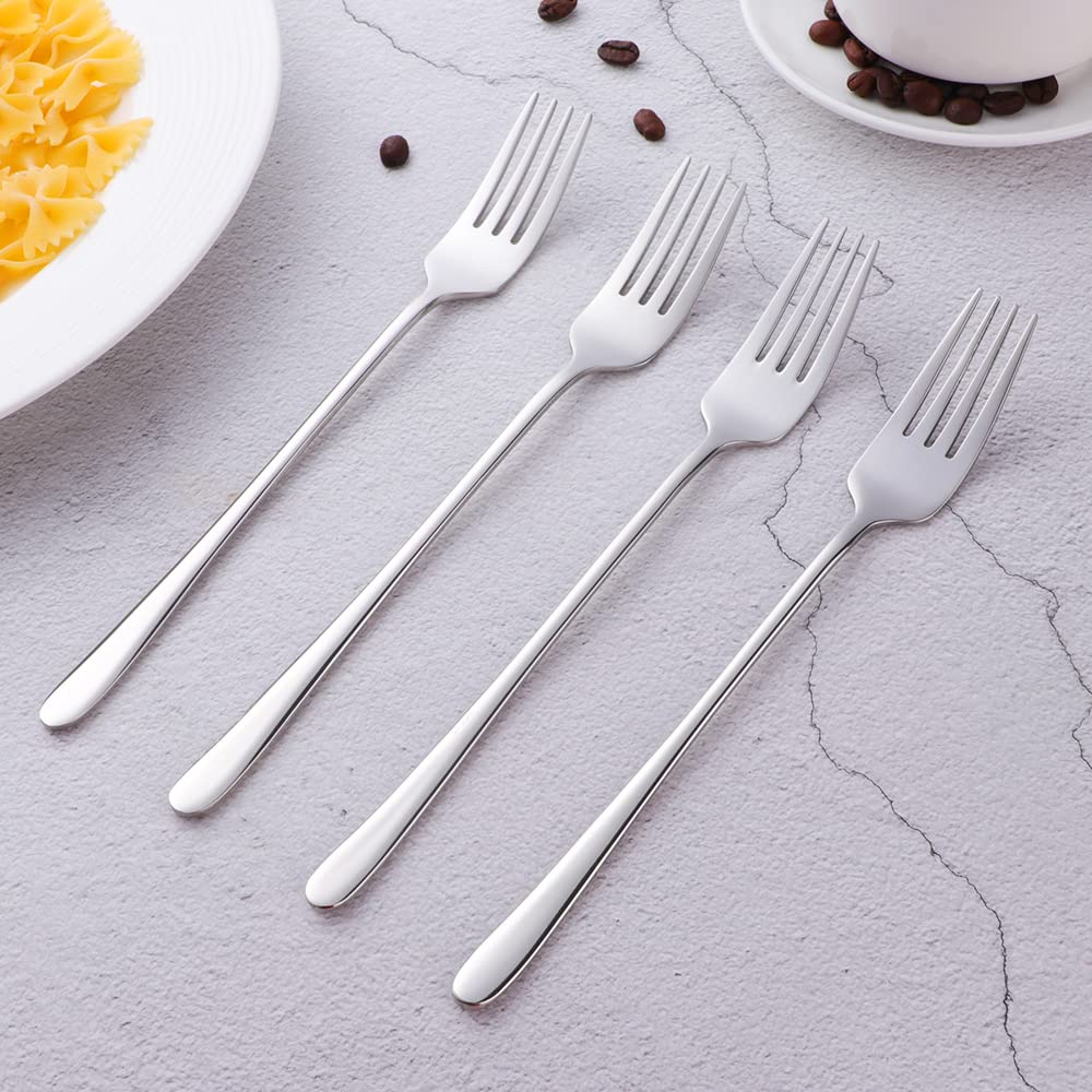10Pcs Flatware Sets, Silver Spoons and Forks Set, Stainless Steel Dinner Spoons and Dinner Forks, Services for 5