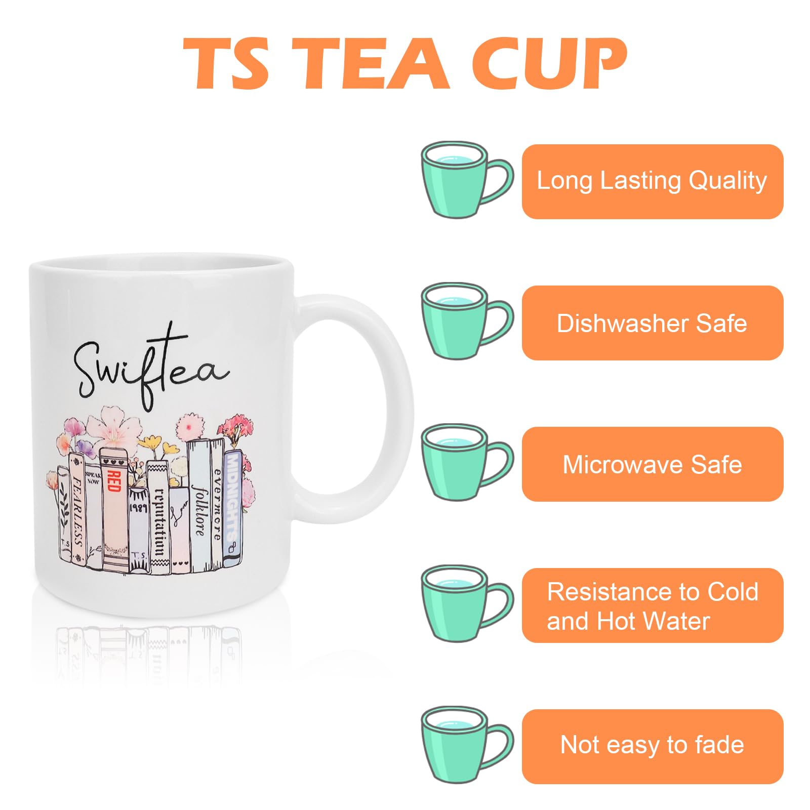 Singer Album Coffee Mug for Singer Fans, Tea Cup Merch for Womens and Girls, ERAS Music Lover Gift 11 Oz Ceramic Tea Mug Great Gift for Holiday Birthday Christmas