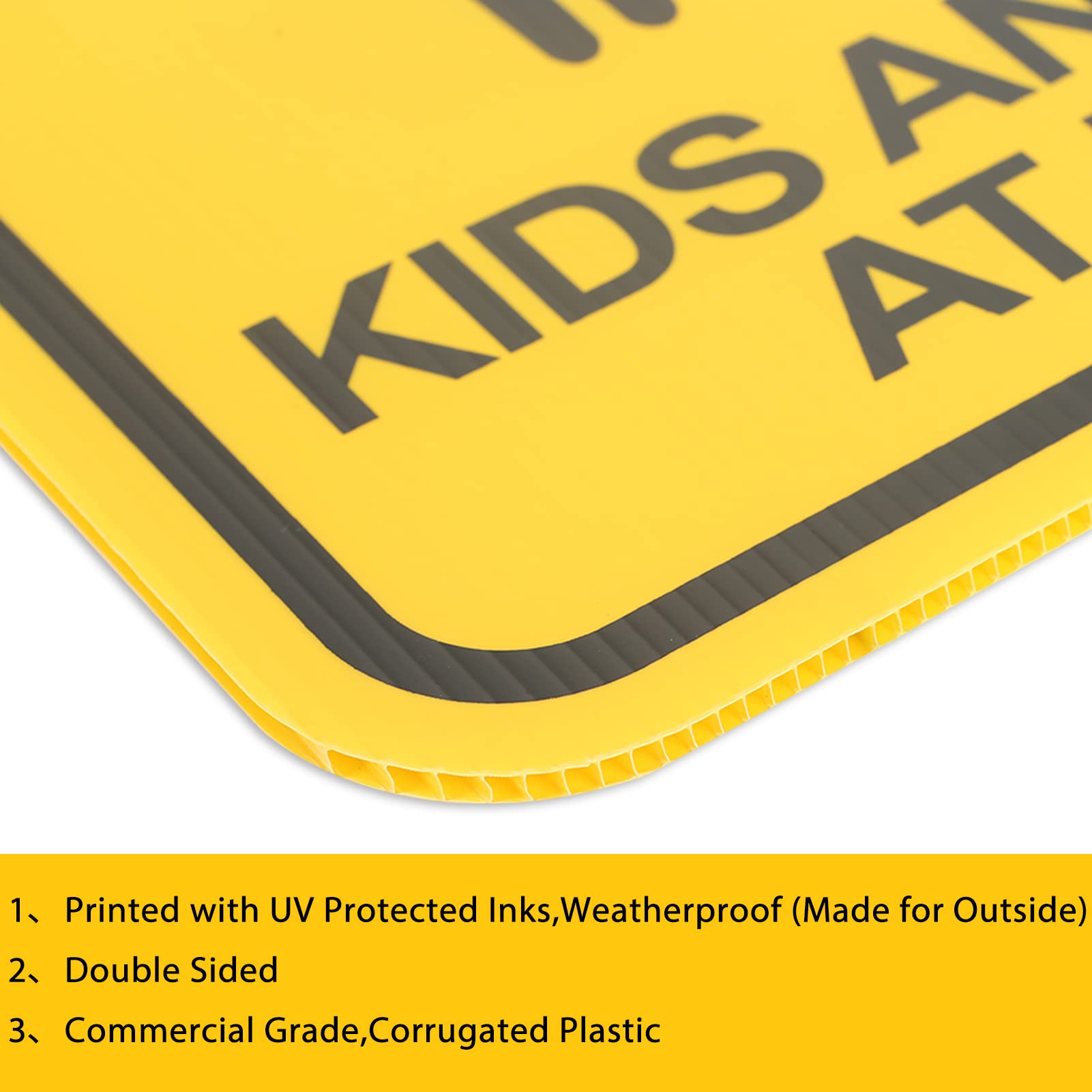 Eyoloty Slow Down Sign With Metal Stake,12"*16" Kids & Pets at Play Sign for Street Neighborhoods,Double Sided Corrugated Plastic Yard Sign,Child Safety Caution Signs,Waterproof,Non-Fading (3 Pack)