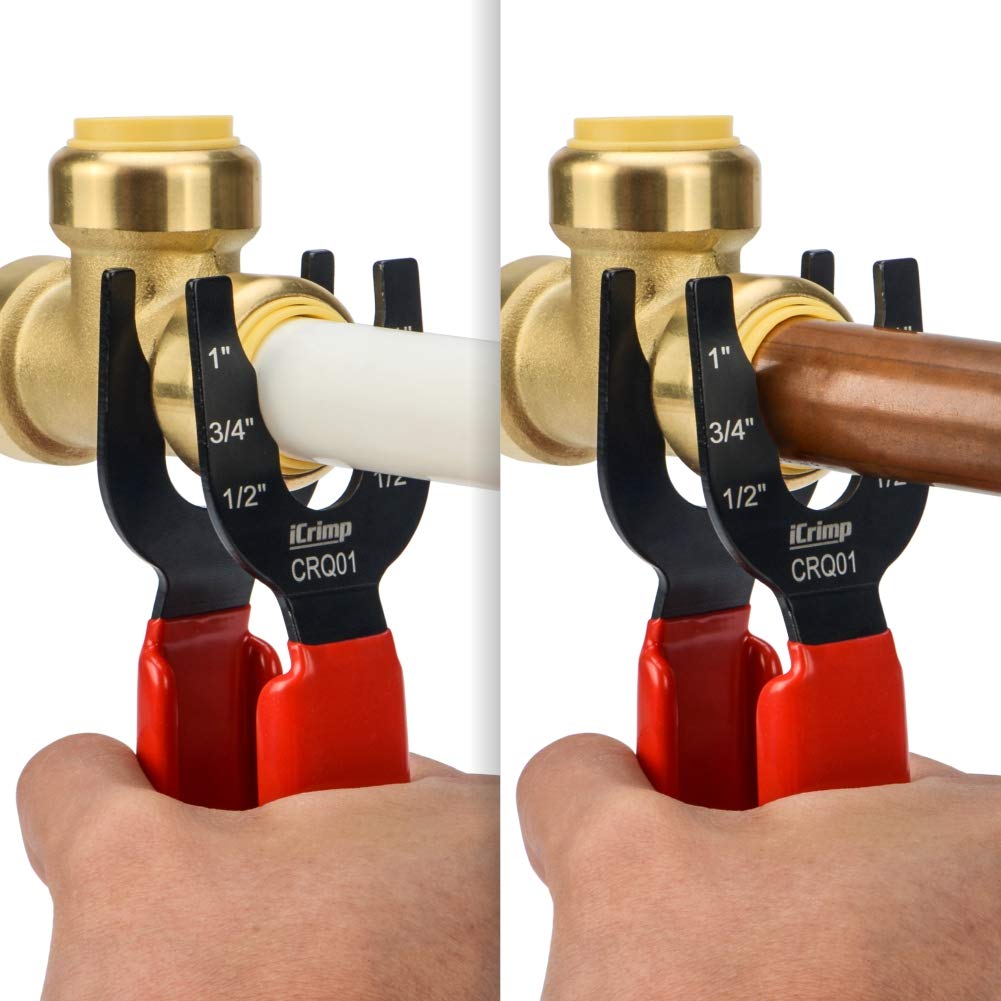 iCrimp CRQ01 Disconnect Tong Sized 1/2 inch, 3/4 inch, 1 inch, Removal Tool Used for Demount Brass Push Fit, Push-to-Connect Fittings