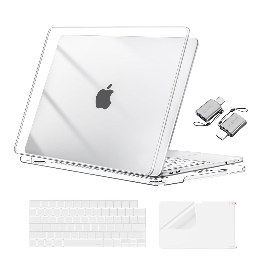 MOSISO Crack-Resistant Cover Compatible with MacBook Neo Case 13 inch 2026 Release Model A3404 with A18 Pro Chip, Protective Hard Shell&Keyboard Cover&Screen Film&Type C, Crystal Clear