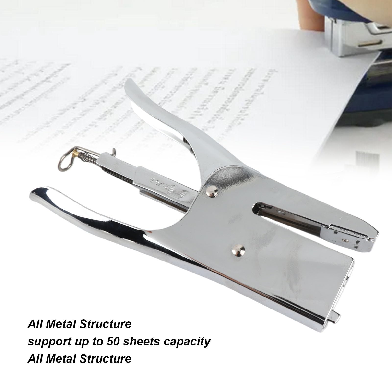 Heavy Duty Stapler, Large Capacity Metal Plier Office Stapler for 40 Sheets, Compact Handheld Stapler for School Home Office Use