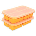 Bangp 1-Cup Silicone Freezer Trays with Lid,2 Pack,Easy-Release Silicone Freezing Tray for Soup Ice Cubes,Soup Freezer Molds,Freeze & Store Broth,Sauce,Leftovers - Makes 8 Perfect 1 Cup Portions