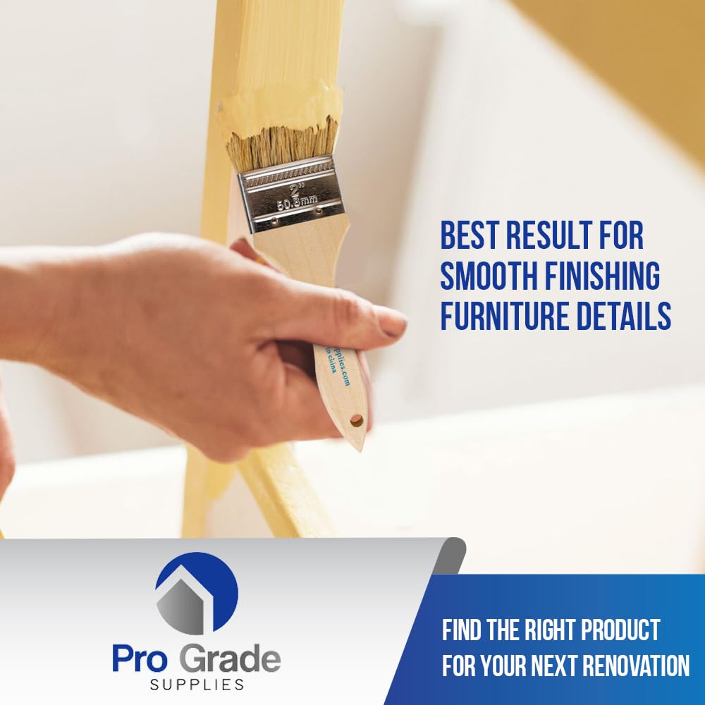 Pro Grade - Chip Paint Brushes - 24 Ea 2 Inch Chip Paint Brush Light Brown
