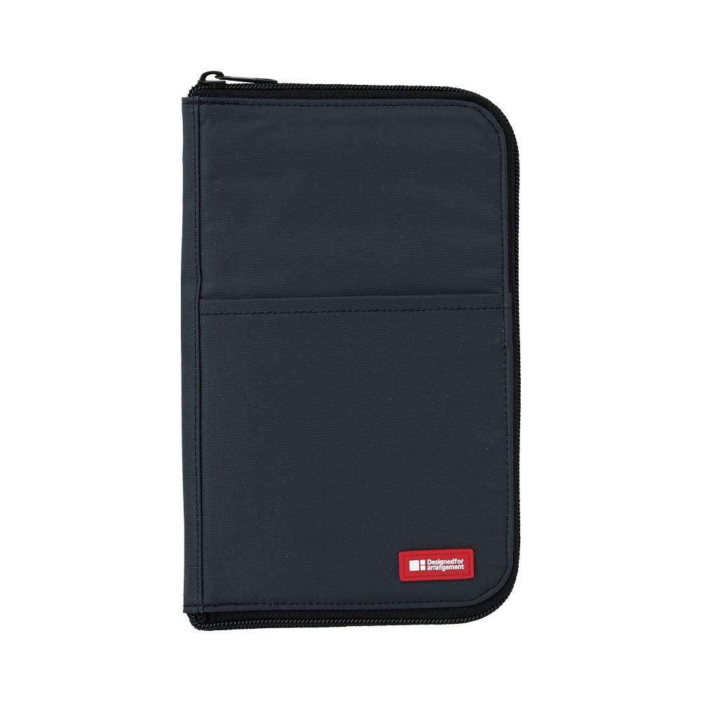 LIHITLAB LAB Slim Pen/Pencil Pouch, Wide, 0.7 × 5.5 × 8.5 Inches, Black (A7653-24)