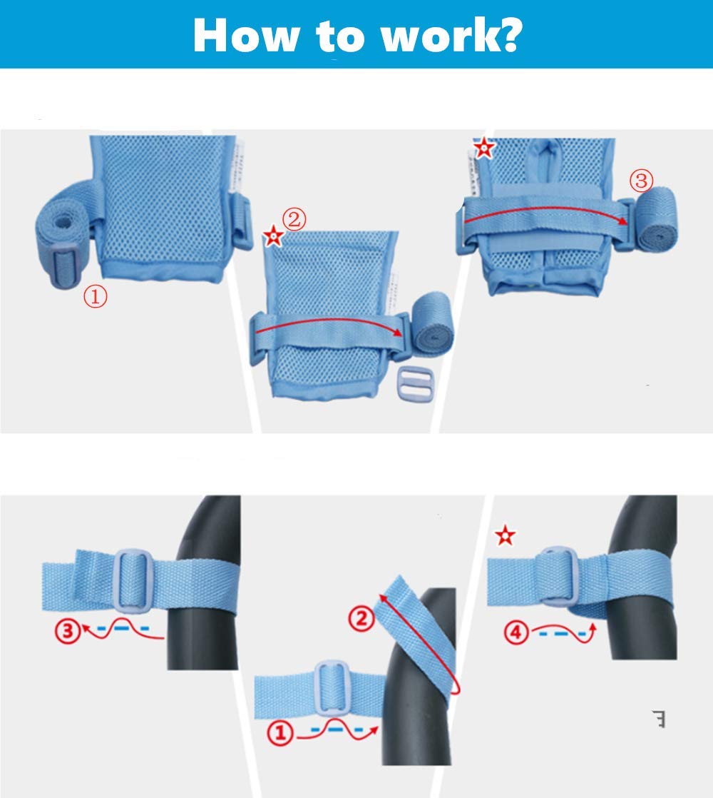Hand Control Mitts for Dementia - Elderly Finger Restraint Protector Cover with Soft Pads, Patients Bed Anti-Catch Safety Guard, 1 Pair (S)