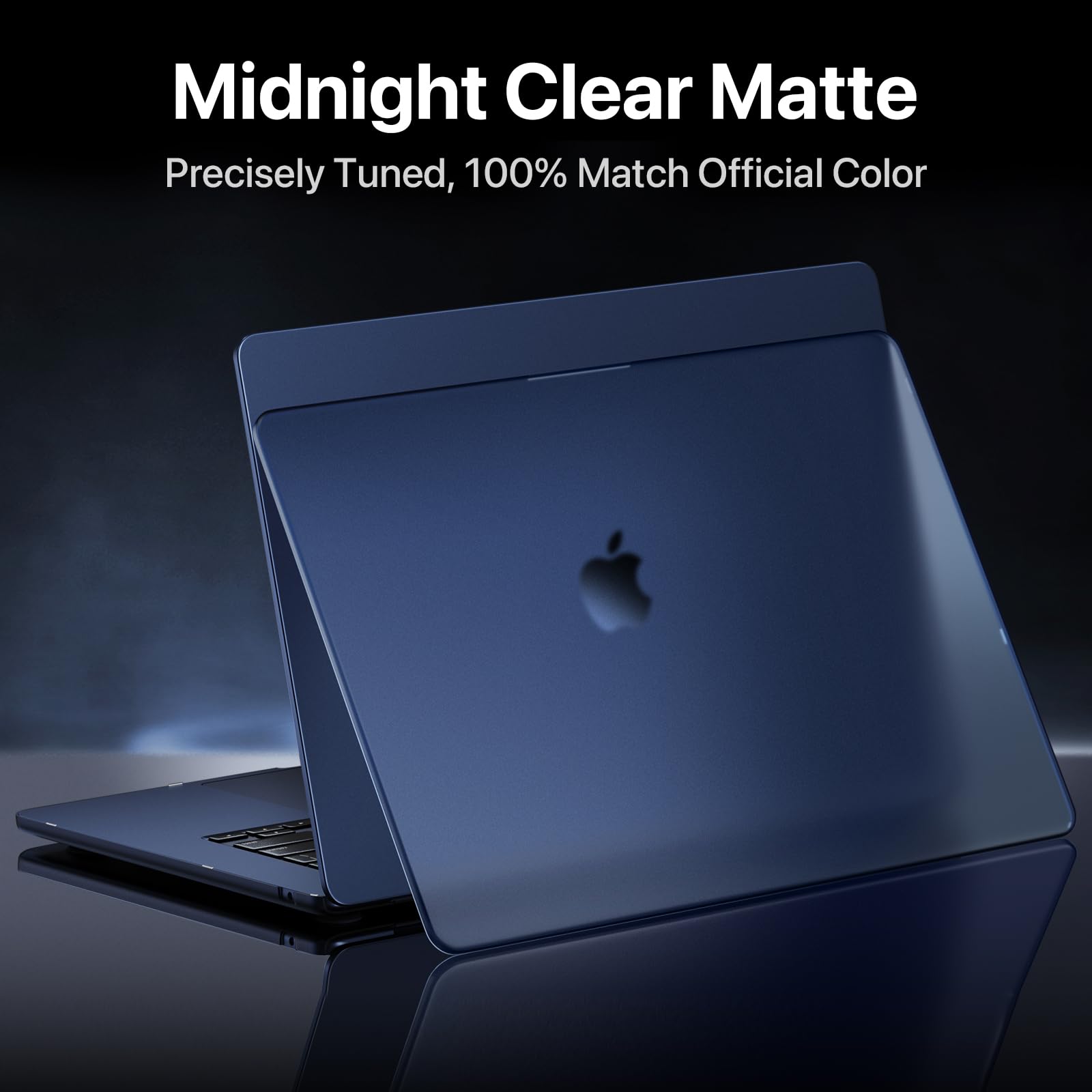 Compatible for MacBook Air 15 inch Case M5 M4-M2 2026 2025-2023 [100% Match Official Color] [Ultra Thin Armor] Protective Hard Shell Matte Cover for Laptop A3448 A3241 A3114 A2941 - Midnight Clear