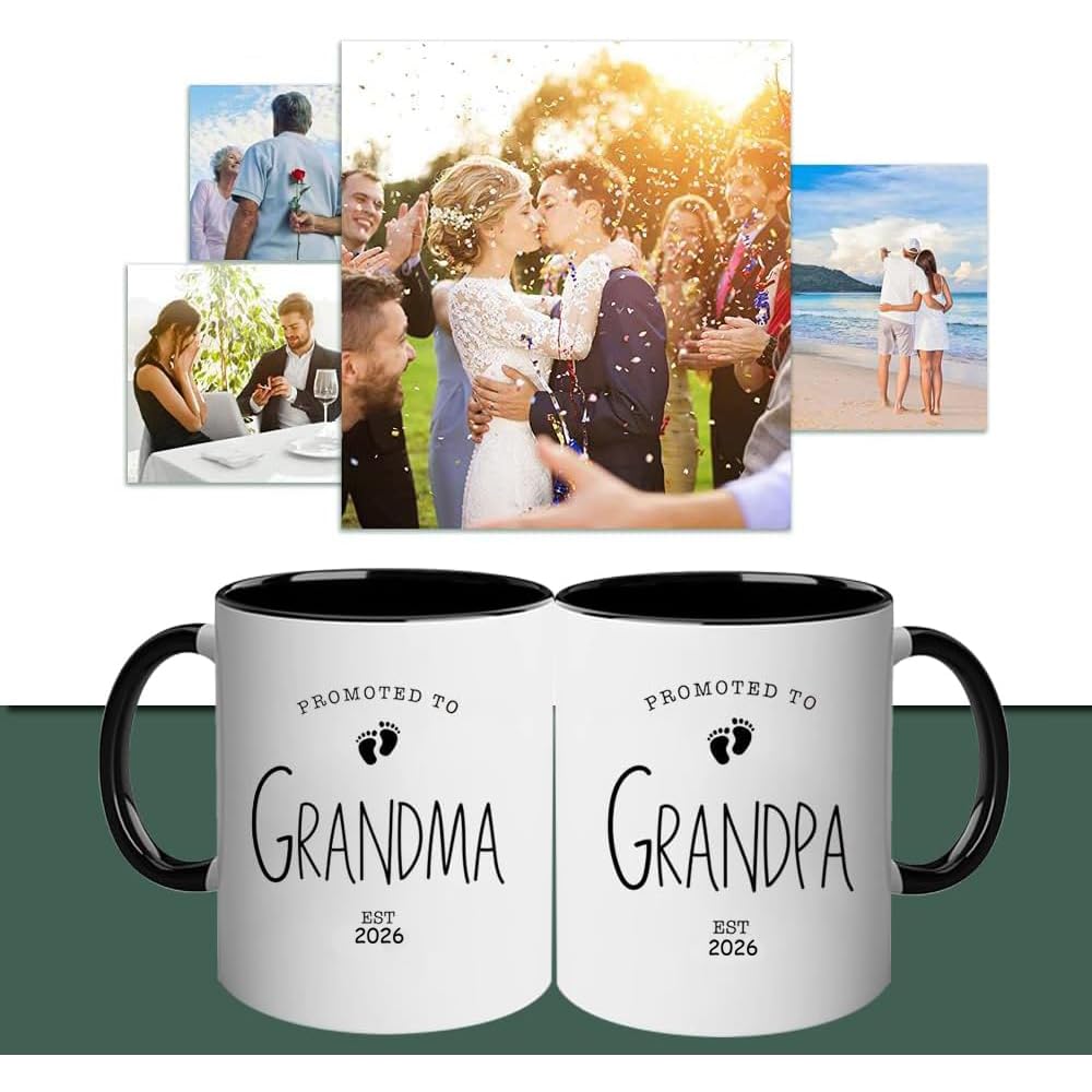 Grandma and Grandpa Est 2026 Coffee Mugs New Grandparents Gift Pregnancy New Baby Announcement Promoted to Grandma Grandpa First Time Grandparents Coffee Mugs