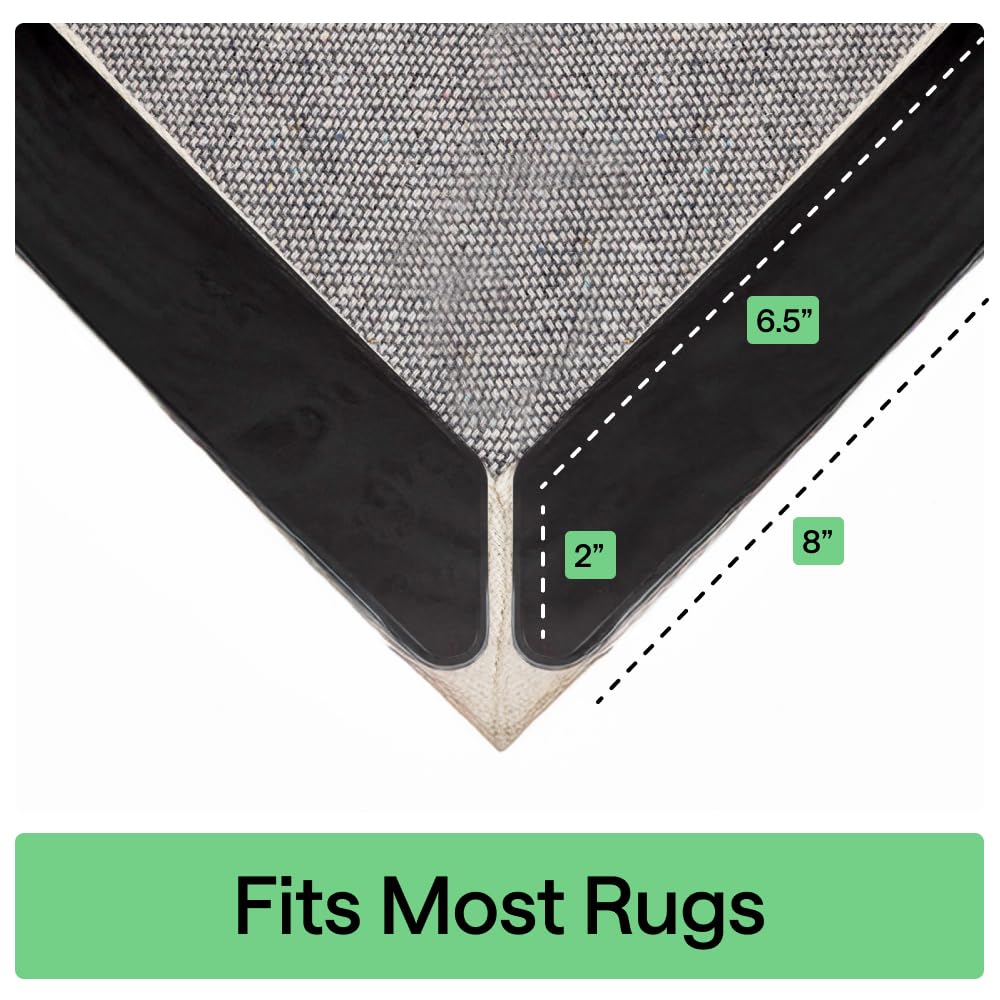 GORILLA GRIP 16 Pc Rug Gripper Pads Keep Area Rugs Corners from Curling, Reusable Double-Sided Stickers Holds Down Carpet in Place, Grips on Tile and Hardwood Floors Helps Prevent Sliding, Home Décor