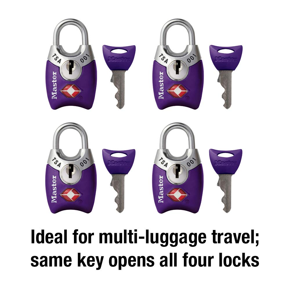 Master Lock 4689Q TSA Accepted Padlocks with Keys, 4-Pack