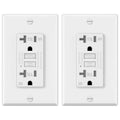 ELECTECK 2 Pack GFCI Outlets 20 Amp, Outdoor Weather Resistant (WR), Decor GFI Receptacles with LED Indicator, Ground Fault Circuit Interrupter, Wallplate Included, ETL Certified, White