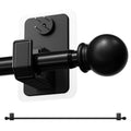 TRAROD No-Drill Curtain Rod for Windows 48 to 84 Inch - 2.0 Dual with Adhesive & Pin-Nail Mount System, 5/8" Diameter Renter Friendly & Minimal Wall Damage, Black Adjustable Drapery Rod