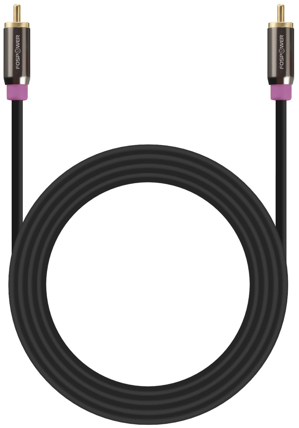 FosPower Subwoofer Cable (15 FT / 4.7 M) RCA to RCA Audio Stereo Cable, Male to Male - Dual Shielded Cord | 24K Gold Plated Connector | Corrosion Resistant | Clean Sounding Signal