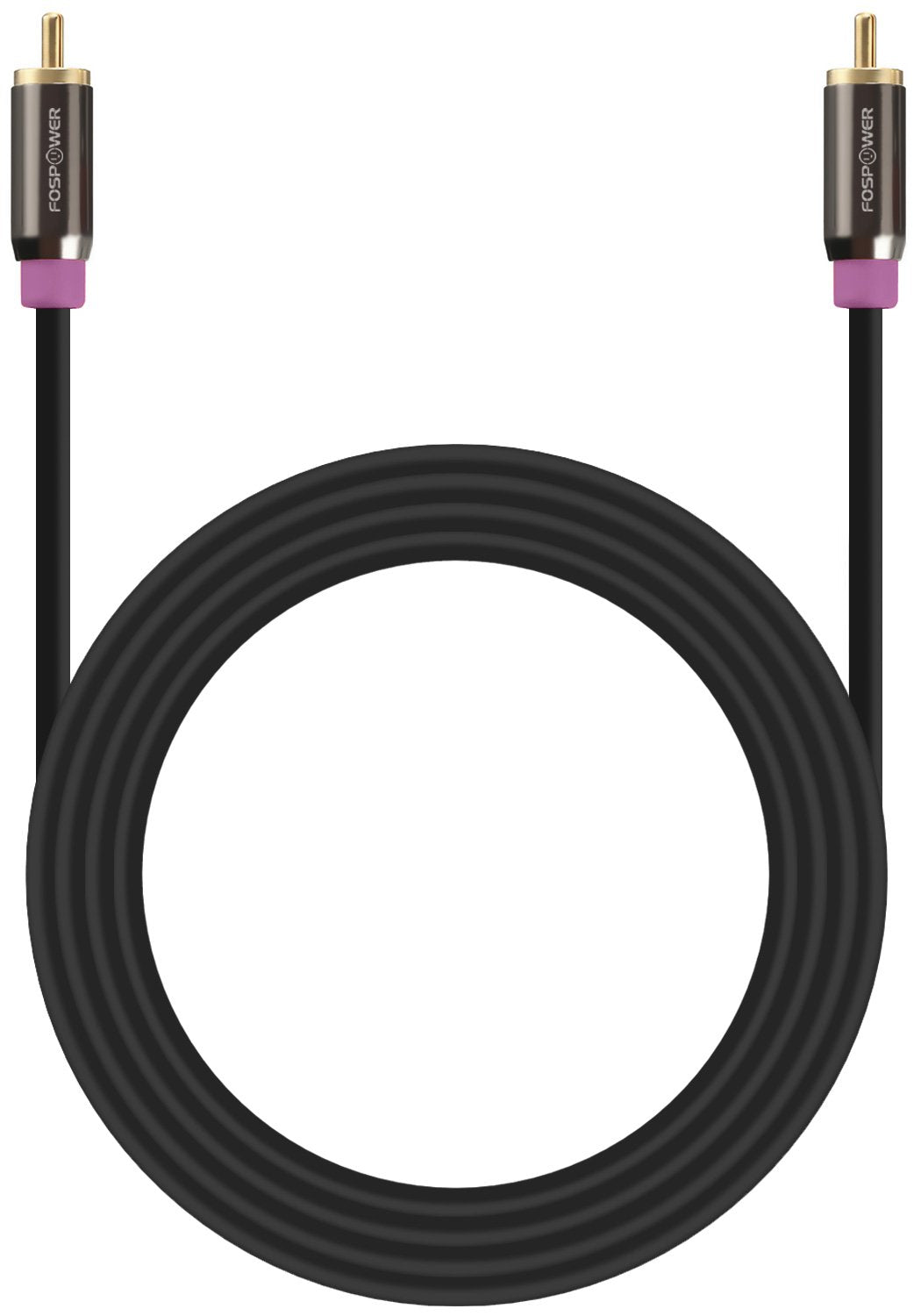 FosPower Subwoofer Cable (15 FT / 4.7 M) RCA to RCA Audio Stereo Cable, Male to Male - Dual Shielded Cord | 24K Gold Plated Connector | Corrosion Resistant | Clean Sounding Signal