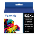 822XL Ink Cartridges Black Remanufactured for Epson 822XL 822 Ink Cartridges Combo Pack for Workforce Pro WF-3820 WF-4830 WF-4820 WF-4833 (2 Black for Epson 822XL Ink Cartridges Black)