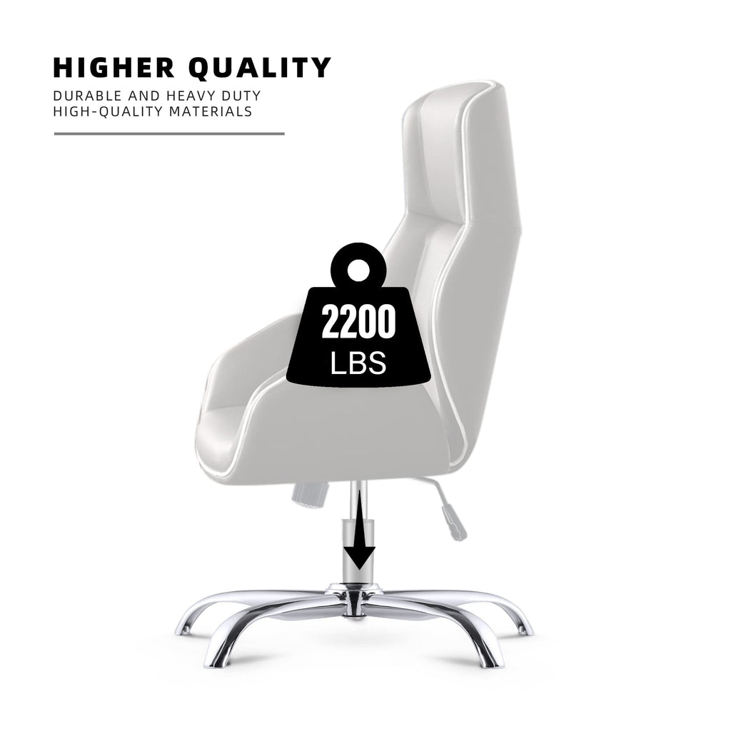 Sytopia Heavy Duty Office Chair Base Replacement, 2500LBs, 28", Metal Desk Chair Base with Universal Gas Cylinder Hole and Casters, Silver