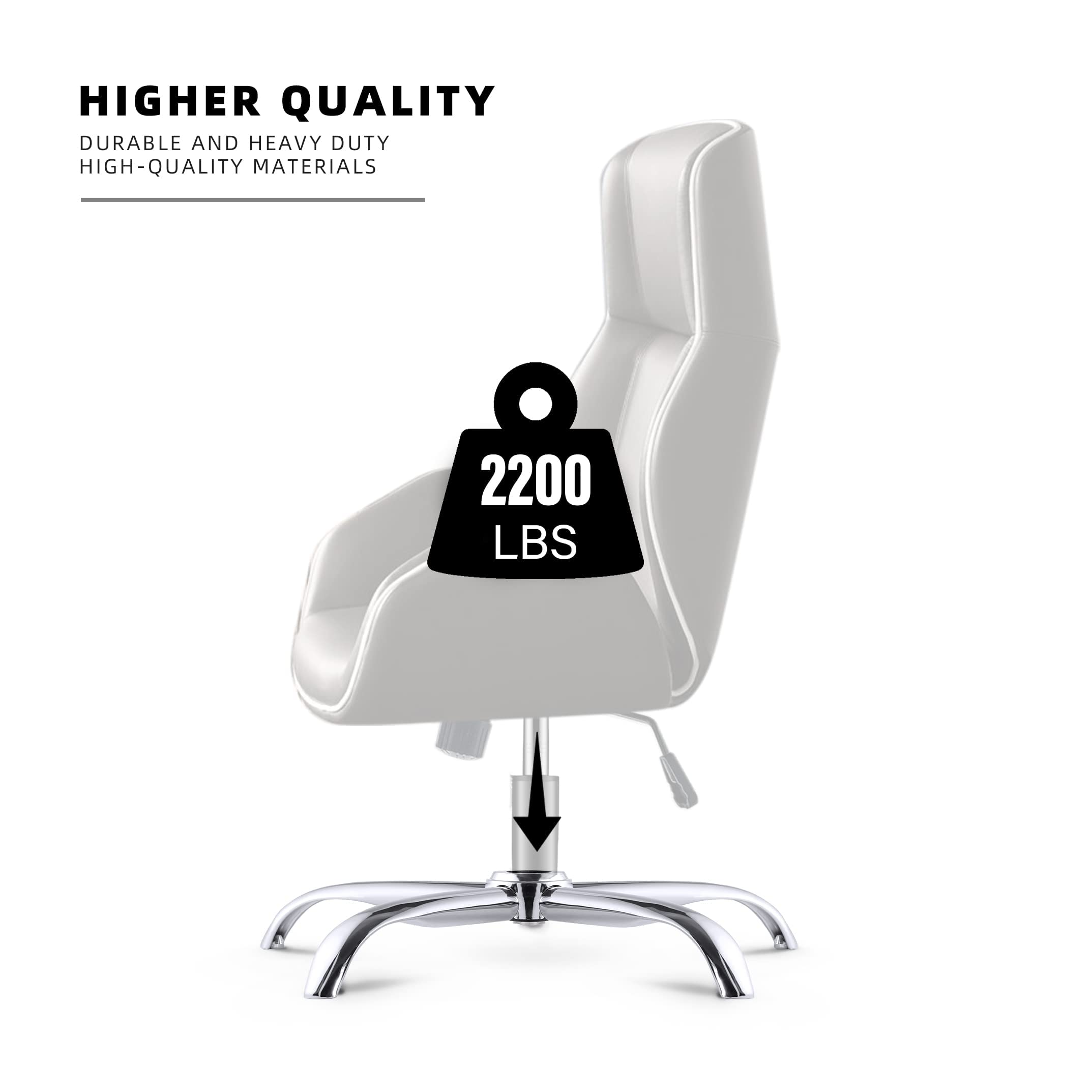 Sytopia Heavy Duty Office Chair Base Replacement, 2500LBs, 28", Metal Desk Chair Base with Universal Gas Cylinder Hole and Casters, Silver