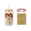 Godmother Proposal Gifts for Women 16oz Glass Tumbler Bracelet Birthday Mothers Day Gifts for Godmom New Godma Gift