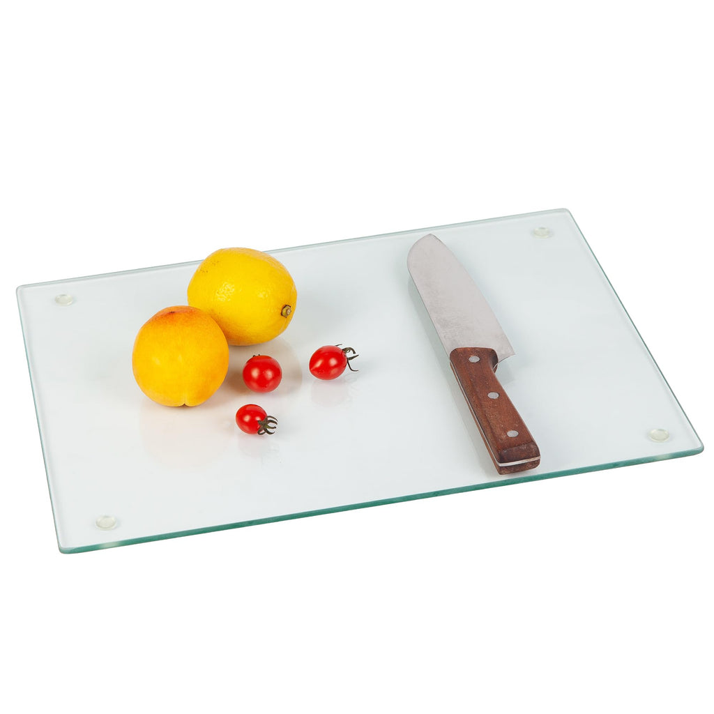 Murrey Home Glass Cutting Board for Kitchen Counter Protector, Tempered Glass Chopping Boards Dishwasher Safe, Small Clear Countertop Tray, 30x20CM