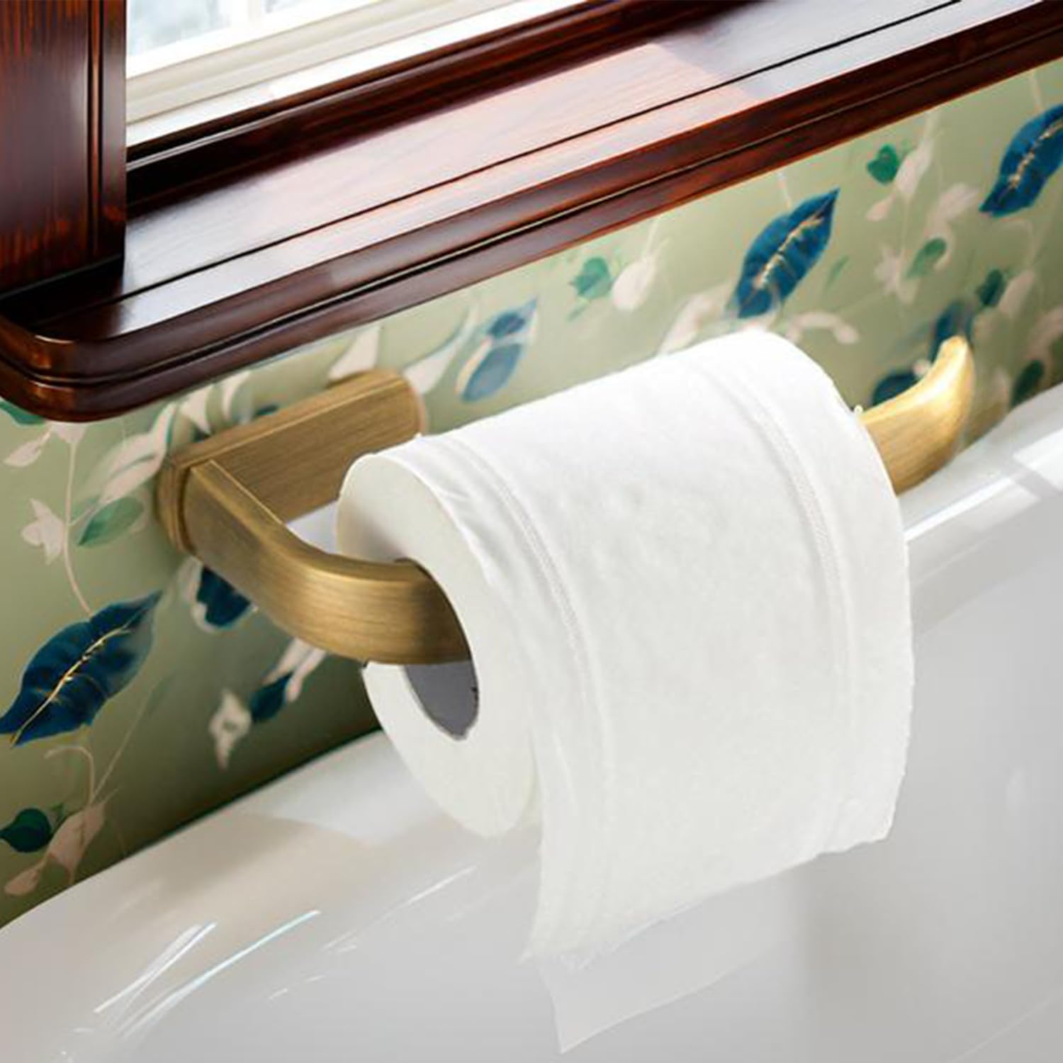 Flybath Toilet Paper Roll Holder Brass Antique Tissue Dispenser for Bathroom Wall Mounted, Brushed Bronze
