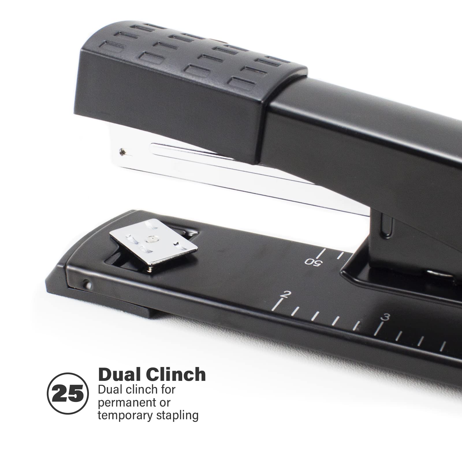 Deli Long Reach Stapler, Booklet Stapler with Jam Resistant, 25 Sheet Capacity, Long Arm Standard Stapler for Booklet, Book Binding, Art Journaling, Black, Gifts