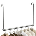 Hanging Closet Rod, Adjustable Height & Width Closet Rods for Hang ing Clothes-Closet Extender Rod Space-Maximizing Design Suitable for Hanging and Drying Clothes, Silver