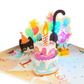 Ribbli Birthday Cards, Cat Pop Up Card with Light and Music, Musical Cat Birthday Card for Men Women, 8.2 x 5.7 Inches with Envelope