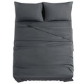 JOLLYVOGUE Queen Size Bed Sheet Set - 4 Piece Bed Sheets Set with Deep Pocket - Soft Breathable & Cooling - Resists Shrinkage & Fading Draps Queen - Easy Care (Dark Grey)