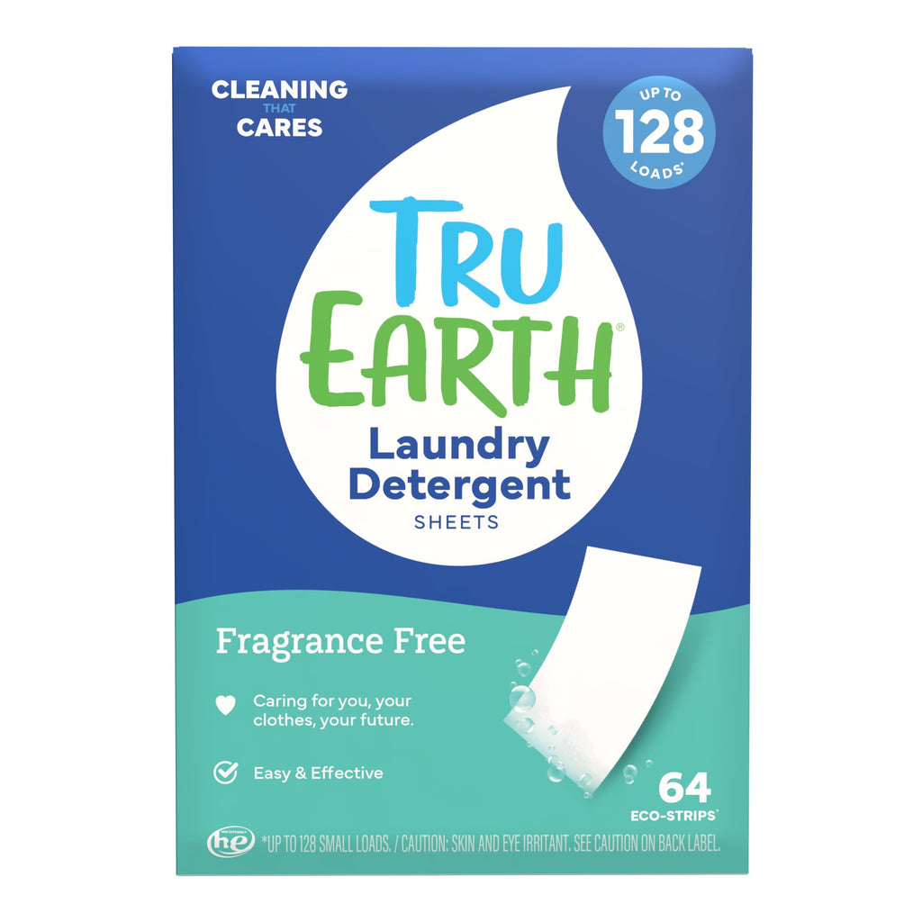Tru Earth Fabric Softener Strips for Washing Machine, Alternative to Fabric Softener Liquid and Pods, Fresh Linen Scent Booster, Up to 128 Loads Per 64-Count