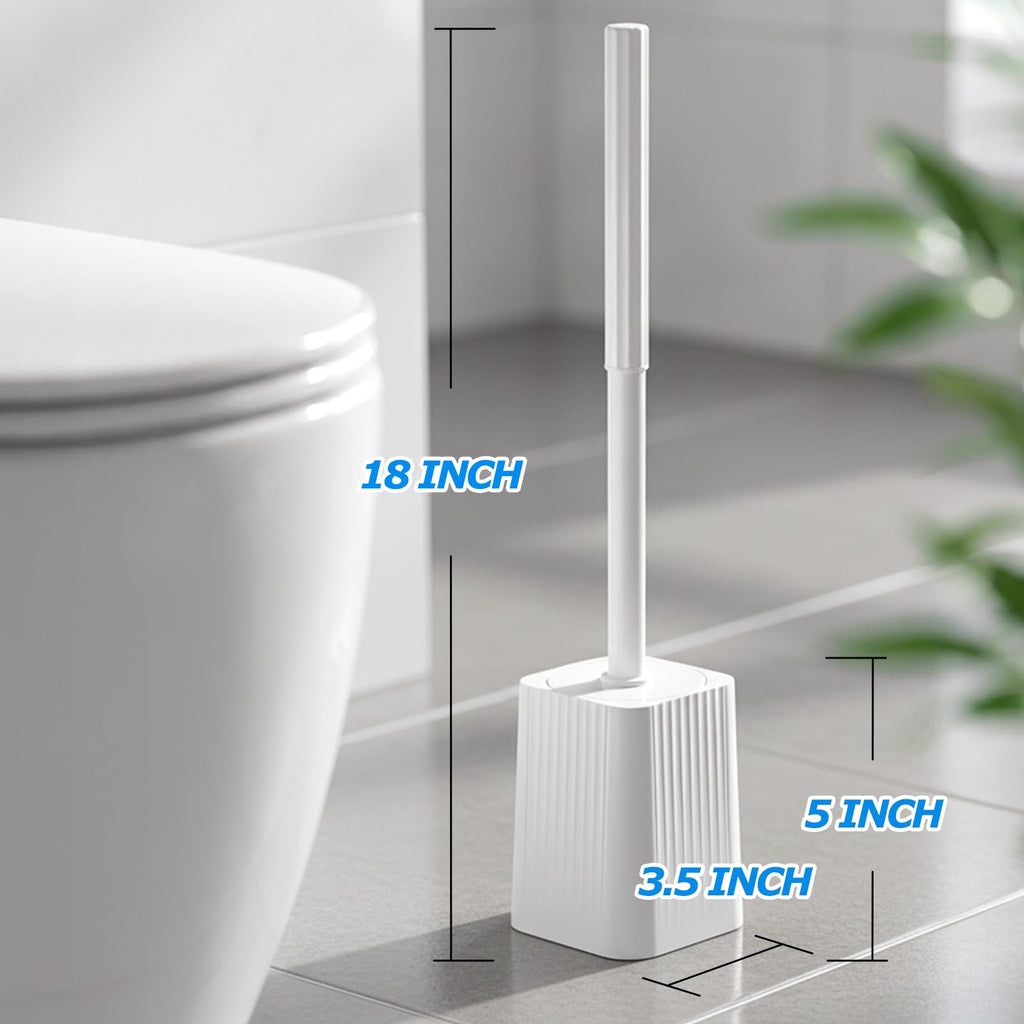 FORASTO 2Pack Toilet Bowl Brush and Holder Set - Toilet Scrubber Brush,Cleaning Brush,Bathroom Decor,Household Essentials,Cleaning Supplies,Home Essentials,Pearl White