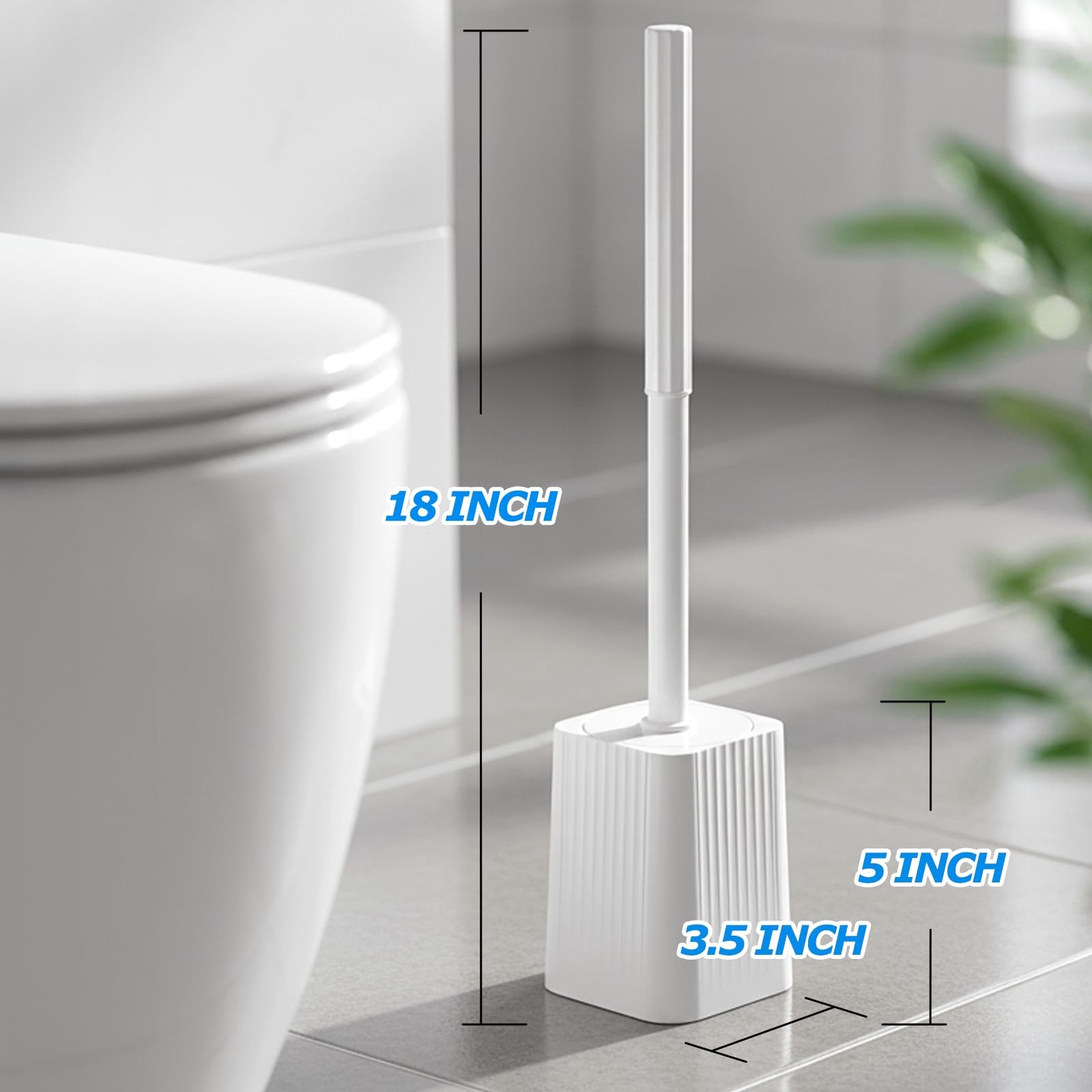 FORASTO 2Pack Toilet Bowl Brush and Holder Set - Toilet Scrubber Brush,Cleaning Brush,Bathroom Decor,Household Essentials,Cleaning Supplies,Home Essentials,Pearl White