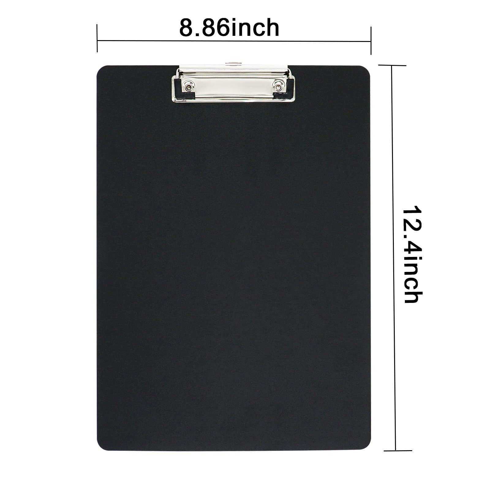 BOMEI Pack A4 Plastic Clipboard, 6Pack Assorted Colors Office Clipboard, 12.5 x 9 Inch