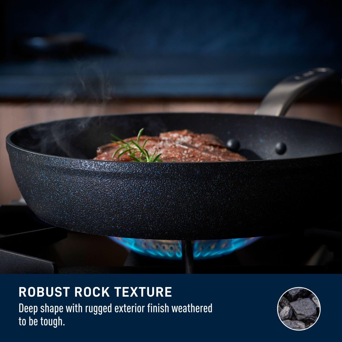 T-FAL StoneShield 12" / 30cm Frypan, Non-Stick, Anti-Warp, Rock Texture, Dishwasher & Oven Safe, Easy to Clean