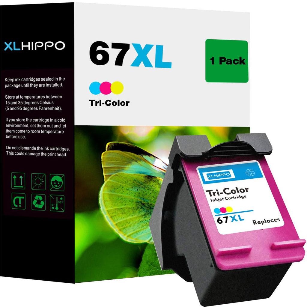 67XL Color Ink Cartridge Replacement for HP Ink 67 HP 67XL Tri-Color for DeskJet 2855e 2827e 2755e 2755 2700 Plus 4255e 4155e 4152 Envy 6455e 6455 6055e 6000 Series Printer