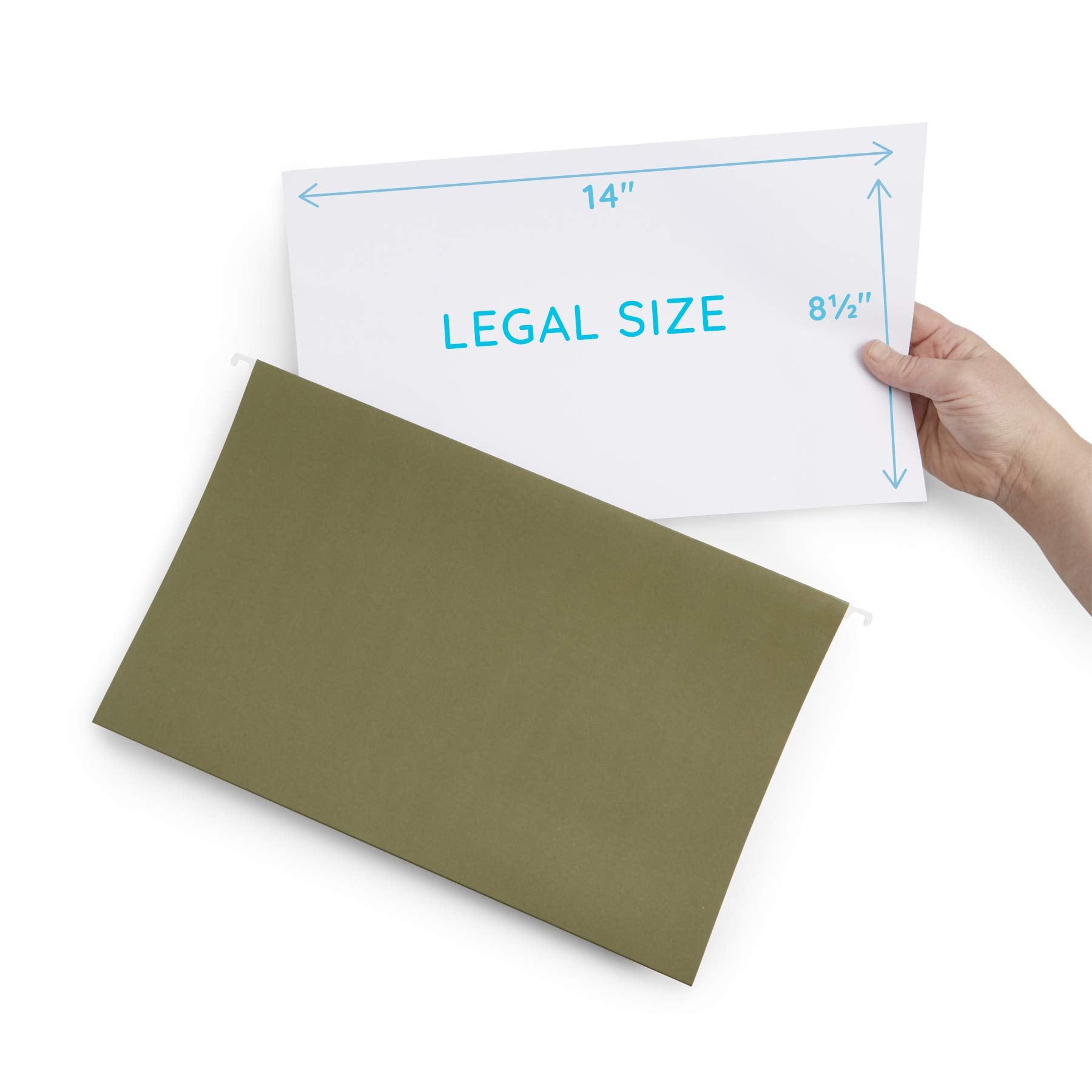 Blue Summit Supplies Extra Capacity Hanging File Folders, Heavy Duty, 2?? Expansion Filing Folders, 1/5 Tab, for Bulky Files, Legal Charts, Manuals, Standard Green, Legal Size, 25 Pack