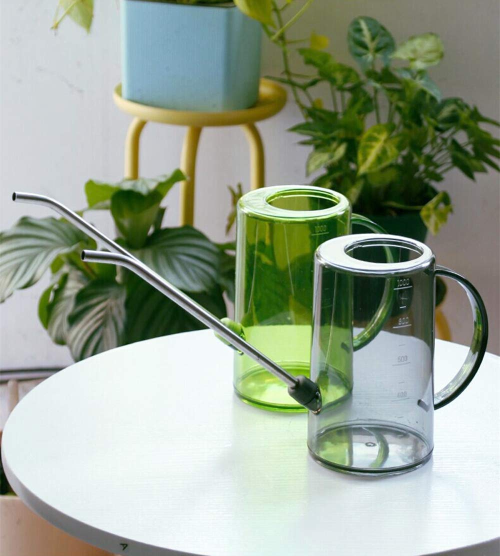 Nerseki 1 Litre/ 35 OZ Long Spout Watering Can for Succulents Bonsai Catus Plants Indoor Outdoor (Grey)