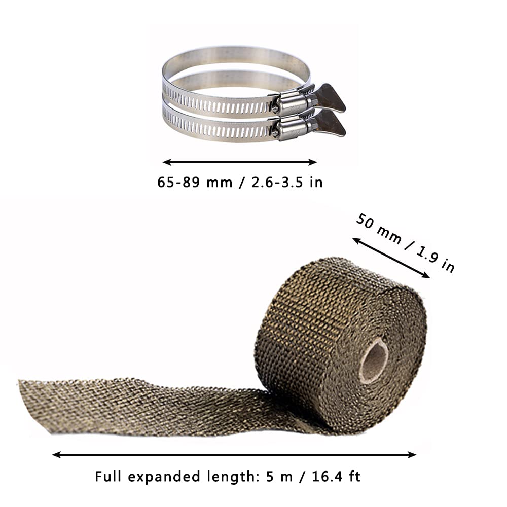 Fireproof Flue Wrap Anti Scalding Stovepipe Ribbon for Wood Stoves with 2 Clamps