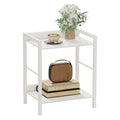 Side Table, Small End Table 17 inch, Narrow Nightstand Bedside Table for Bedroom, Sofa Entryway Table for Livingroom, Outdoor Coffee Table, White