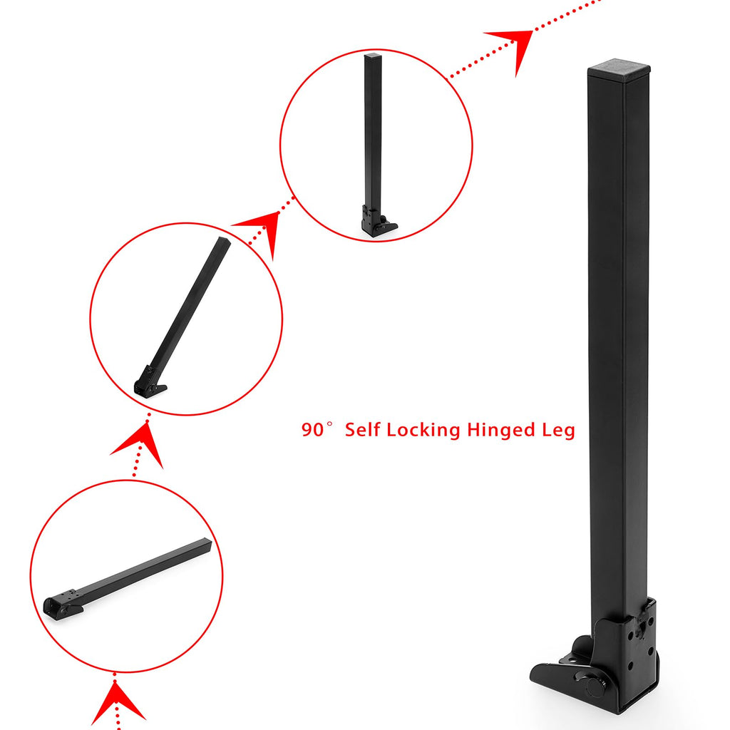 JuxYes 4 PCS Metal Folding Table Legs, Foldable Furniture Legs Heavy Duty Hairpin Table Legs Desk Legs Height 400mm/16 inch with Mounting Screws, Black
