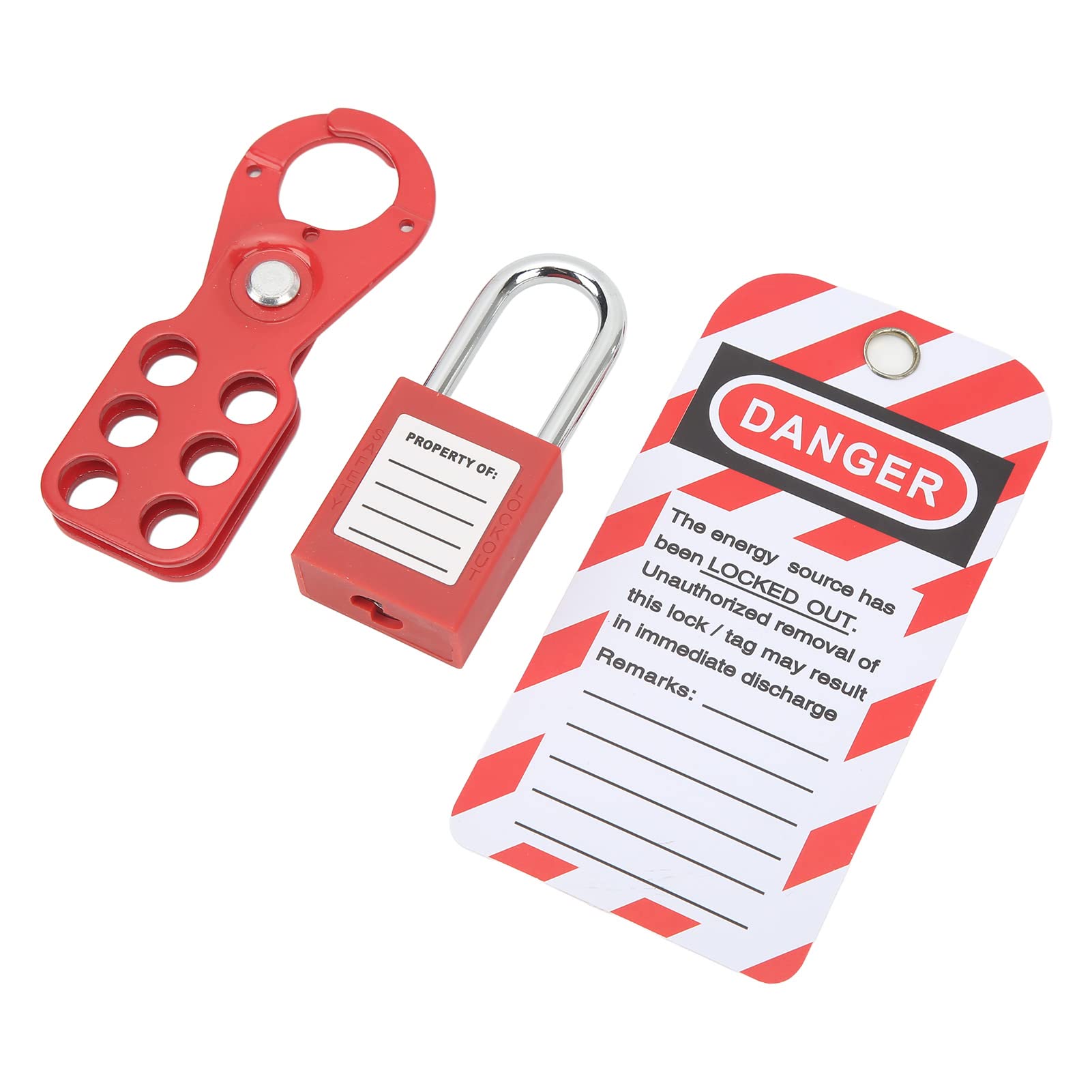 Lockout Tagout Kit with High Performance Chrome Plated Reusable Safety Hasp Padlock Loto Tag Keys Tamper Proof for Industrial Equipment(1in/25mm Shackle)