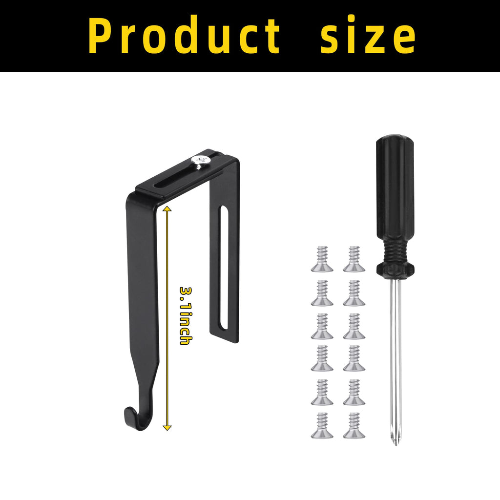 12 Pcs Adjustable Cubicle Wall Hooks Cubicle Hangers- Metal Universal Partition Hanger with Cross Screwdriver- Cubicle Accessories Over The Door Mirror Hook Fit 1.35 to 3.5 In Thick Wall Panels