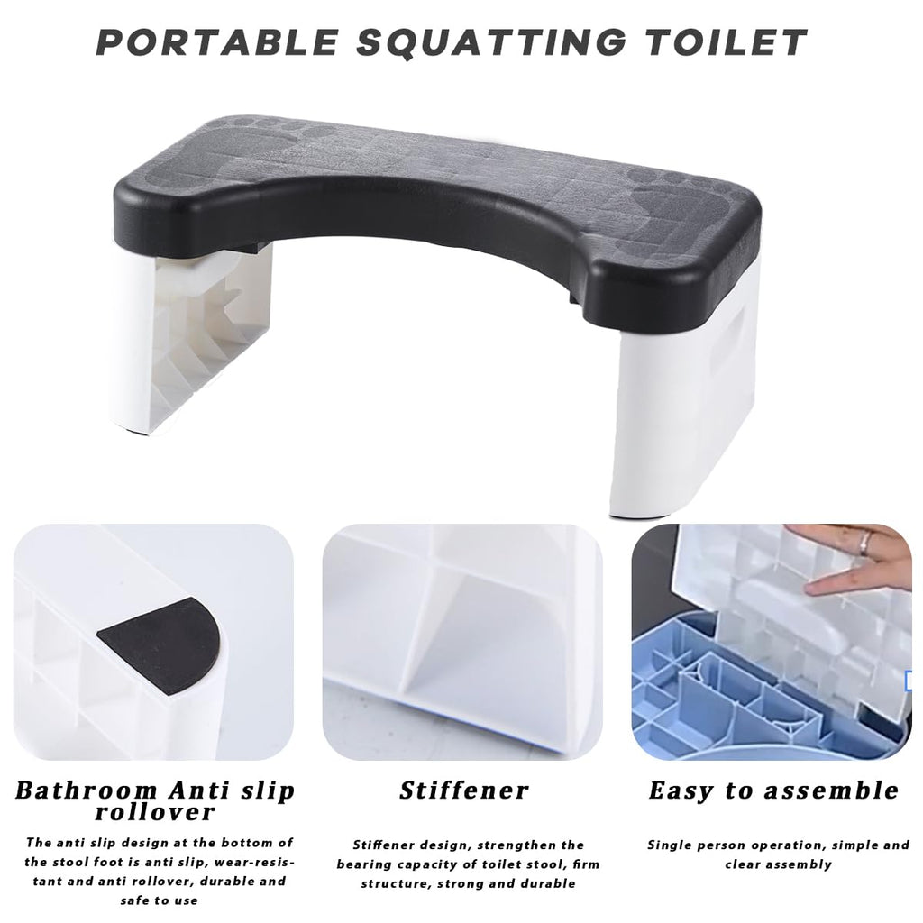 Bathroom Toilet Stool, Squatting Toilet Stool, Detachable Multi-Functional Seat Pan, Portable Step for Home Bathroom, Portable, Sturdy(White)