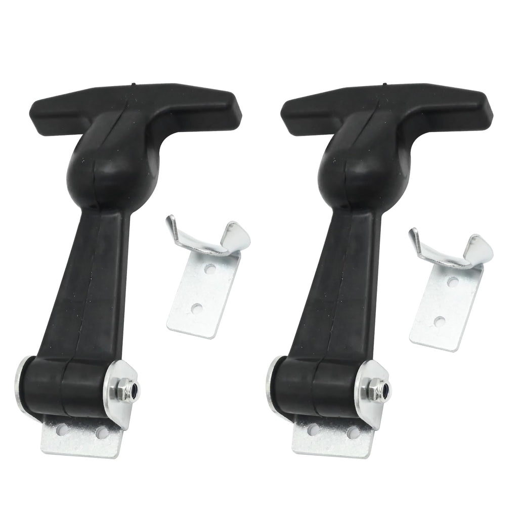 DUZFOREI 2PCS Rubber Hood Latch Flexible T-Handle Hasps Black Draw Latches, Elastic Stainless Steel Rubber Cover Strap Bracket, Suitable for Toolboxes and Vehicle Engine Hoods