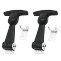 DUZFOREI 2PCS Rubber Hood Latch Flexible T-Handle Hasps Black Draw Latches, Elastic Stainless Steel Rubber Cover Strap Bracket, Suitable for Toolboxes and Vehicle Engine Hoods