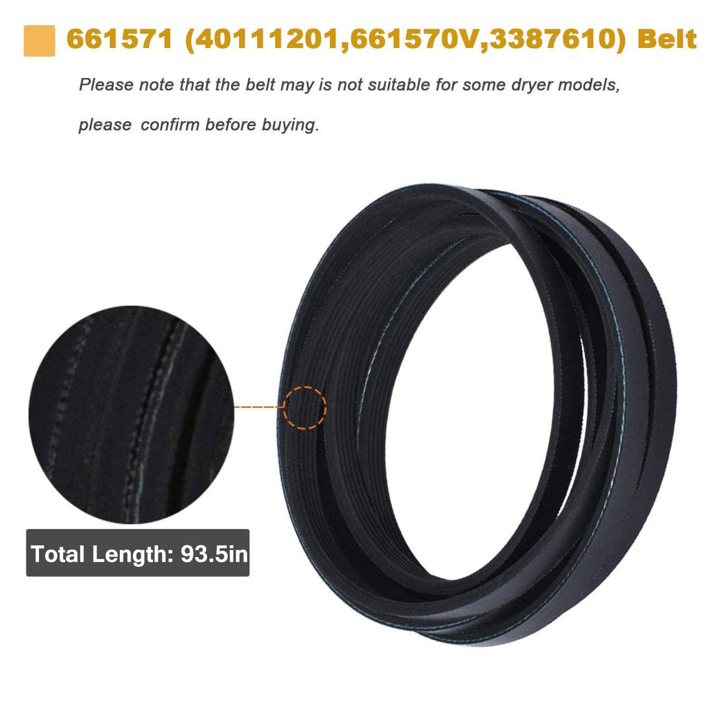 4392067 Dryer Repair Kit Compatible with Whirlpool Maytag Kenmore, Replaces 4392067VP PS373088 AP3109602, 27 Inch Dryer Repair Kits Include 279640 Idler Pulley W10314173 Drum Roller 661570 Belt