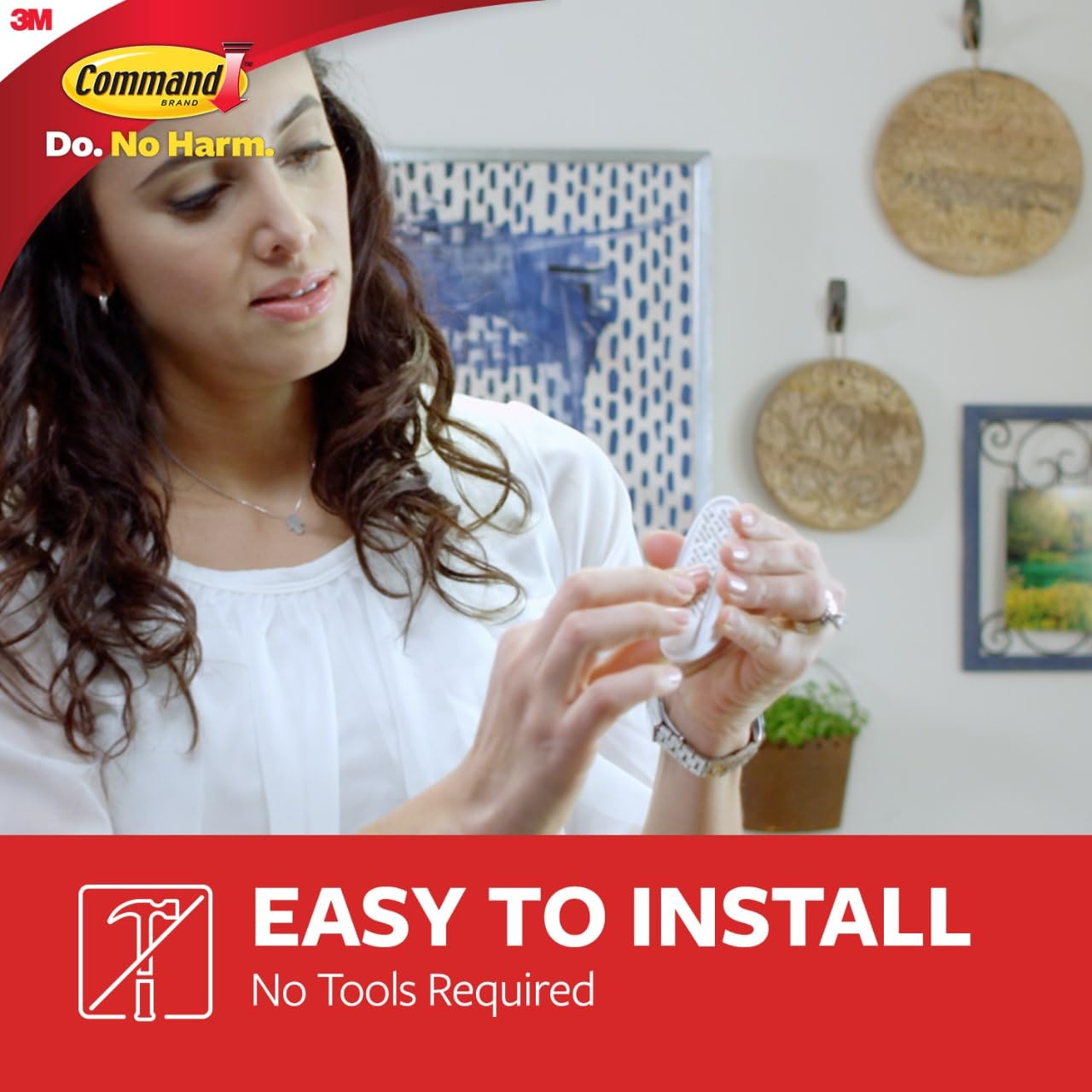 Command Medium Utility Hooks, Damage Free Hanging Wall Hooks with Adhesive Strips, Wall Hooks for Hanging Back to School Dorm Organizers, 20 White Hooks and 24 Command Strips