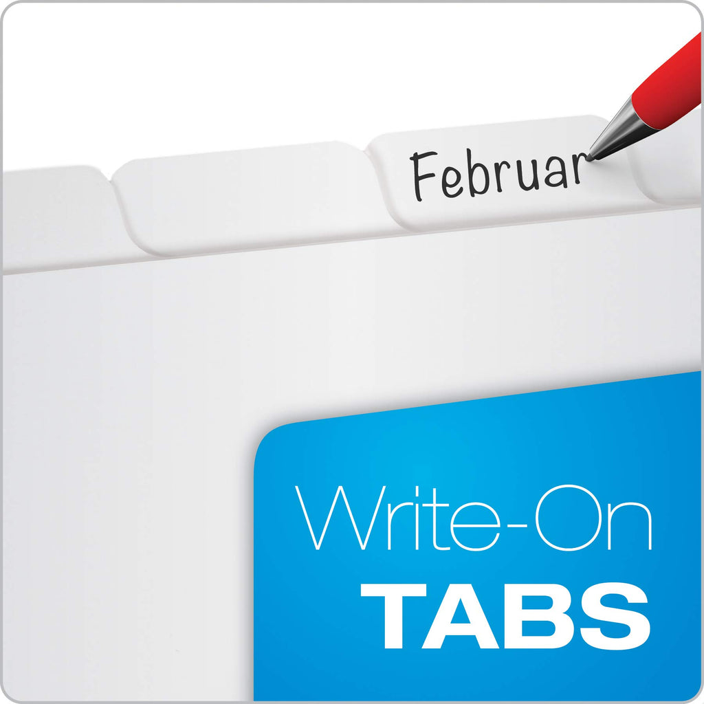 Oxford Binder Dividers, Blank Write-On, White, 1/8-Cut Tabs, Letter Size, 3-Hole Punched, 8 Tabs Per Set, 80 Dividers (10 Sets), for School, Office, and Home Organization