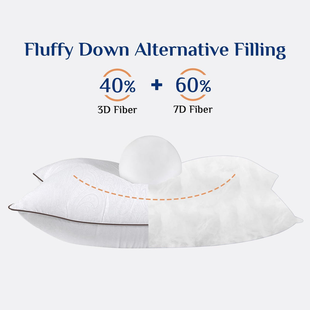 JOLLYVOGUE Pillows Queen Size 2 Pack for Sleeping, Soft and Supportive Bed Pillow for Side and Back Sleeper, Down Alternative Hotel Collection Pillows-20 x30