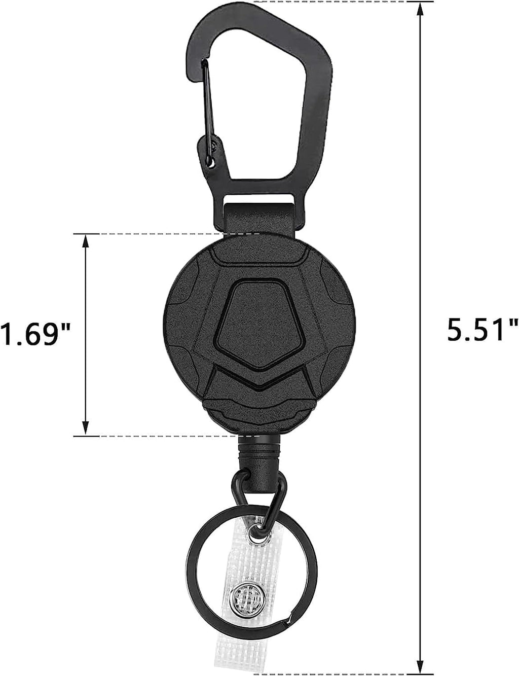 YAKESD 4 Pack Heavy Duty Badge Reels, Retractable Badge Holder with 27.5 Inches Steel Wire Rope, Keychains with Carabiner Clip for Men Women