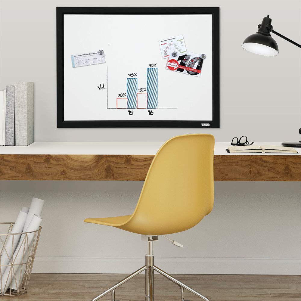 Quartet Magnetic Dry Erase Whiteboard - 23" x 17" Small White Board for Home Office, Classroom & Home School Supplies - Black Frame (3413844208)